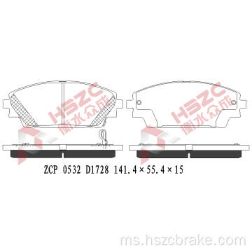 FMSI D1728 pad brek seramik untuk mazda